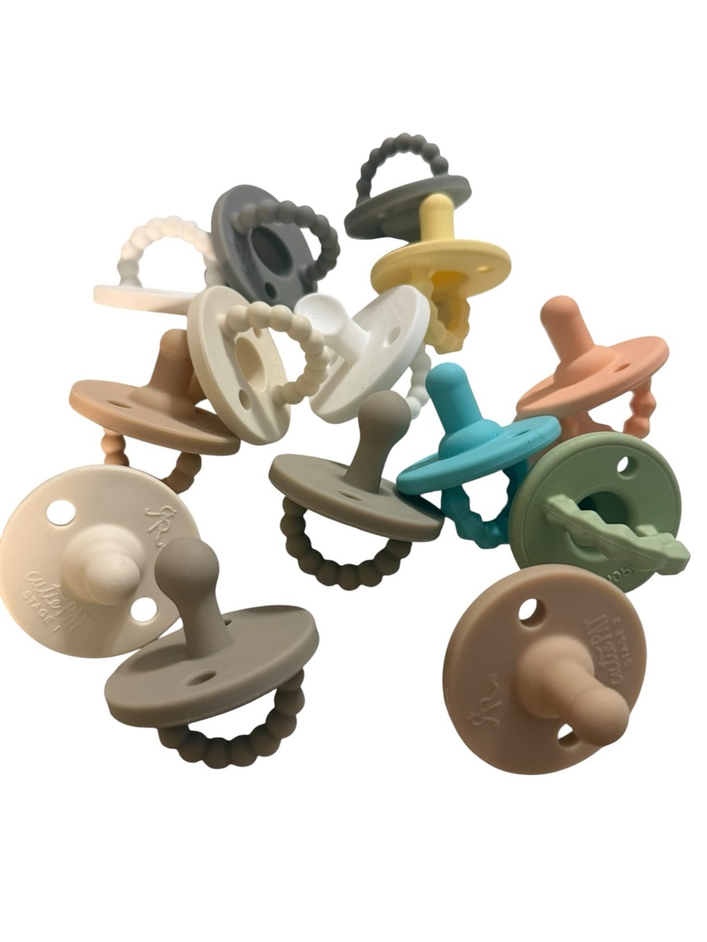 R&R Silicone Baby Pacifiers - Assorted Neutral Colors 14 total